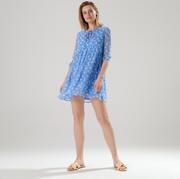 Sukienki - Sinsay - Sukienka mini w kwiaty - Niebieski - miniaturka - grafika 1