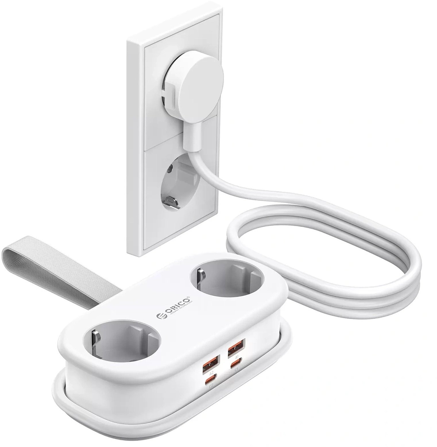 Listwa zasilająca Orico Listwa zasilająca Orico AP3 65W GaN 6w1 2x AC + 2x USB-A + 2x USB-C - biała
