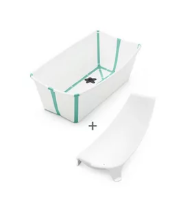 STOKKE składana wanienka Flexi Bath Bundle WHITE AQUA - Wanienki dla dzieci - miniaturka - grafika 1