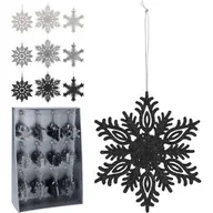 Ozdoby bożonarodzeniowe - Zawieszka dekoracyjna śnieżynka brokat - miniaturka - grafika 1