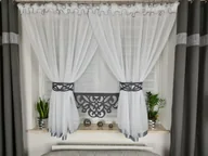 Firany - Firanka z panelem- szara, firana panele, firana do salonu - miniaturka - grafika 1