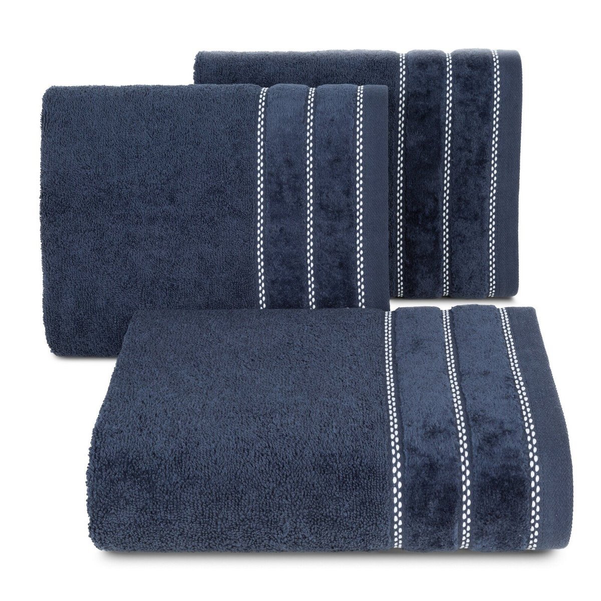 Ręcznik Dona 50x90 cm granatowy bawełna frotte z bordiurą