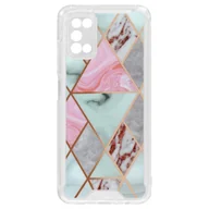 Etui i futerały do telefonów - Marmurowe etui Galaxy A03s i A02s Hybrid ze wzmocnionymi narożnikami w kolorze różowo-szarym - miniaturka - grafika 1