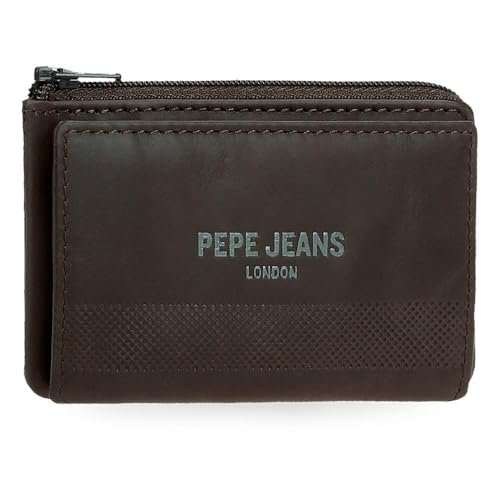 Pepe Jeans Deep Portfel z uchwytem na karty Brązowy 11x7x1,5 cm Skóra by Joumma Bags, Brązowy brązowy, Talla única, Portfel na karty