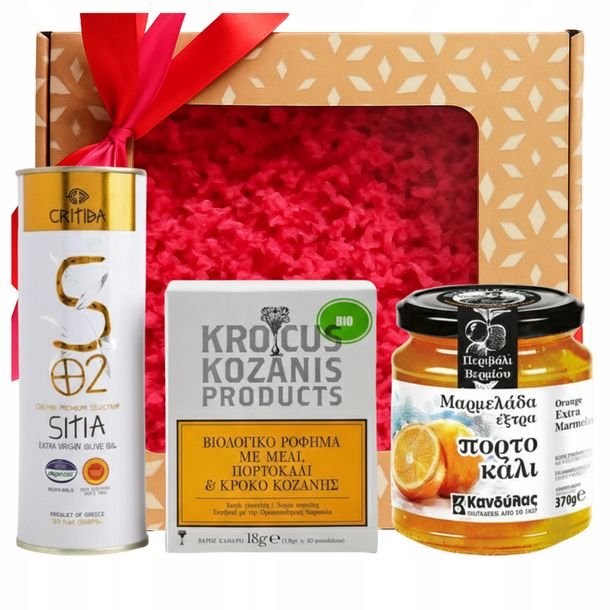 Prezent Zestaw Prezentowy Świąteczny Firmowy Oliwa Dżem Herbata Z Grecji