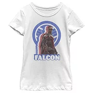 Koszulki dla dziewczynek - Marvel distressed falcon koszulka dziewczęca (1 opakowanie), Biały, XL - miniaturka - grafika 1