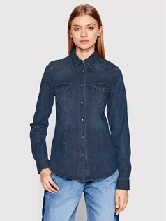 Koszule damskie - Sisley Koszula jeansowa 52TP5QF66 Niebieski Regular Fit - grafika 1