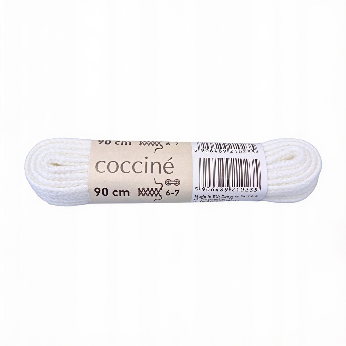 Sznurówki bawełniane płaskie białe sznurowadła 7 mm COCCINE 90 cm