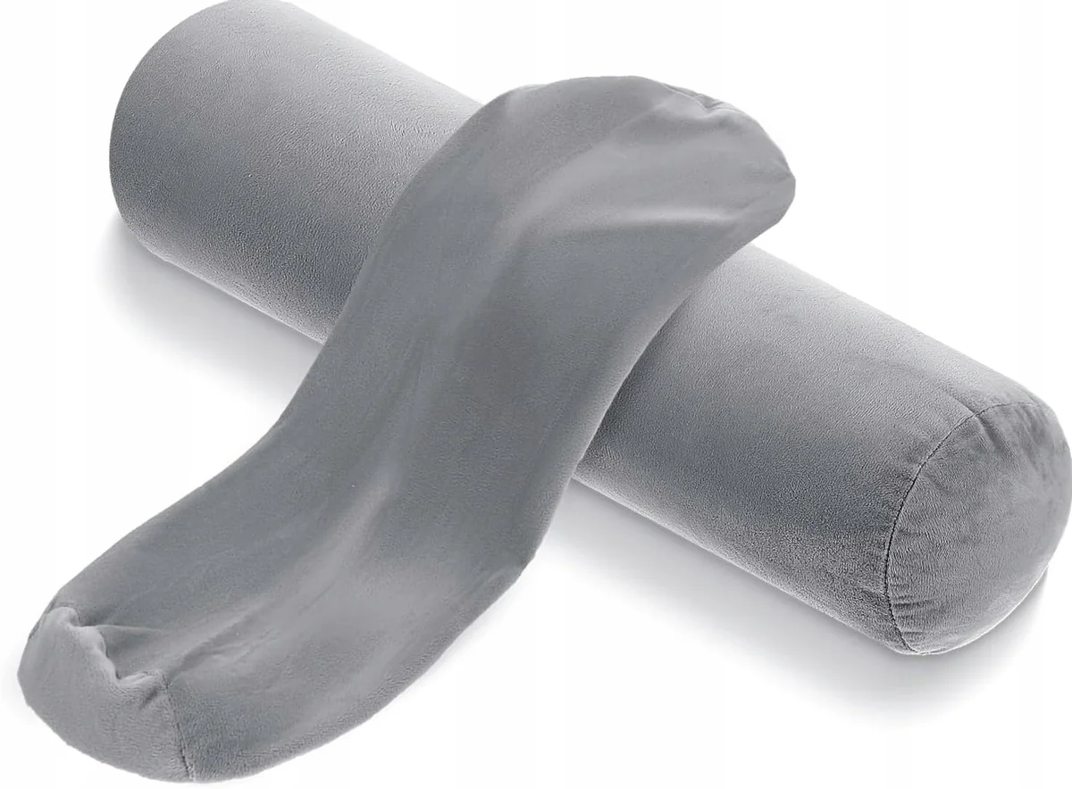 POSZEWKI NA PODUSZKI 2 SZTUKI 40X15CM SZARE CYLINDRYCZNE MIĘKKIE