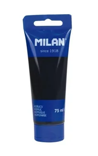Farba akrylowa w tubce 75ml odrzutowa czerń MILAN - Przybory szkolne - miniaturka - grafika 1