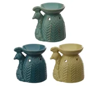 Świeczniki - Eden, Ceramiczny podgrzewacz olejków w kształcie pawia w jodełkę - miniaturka - grafika 1