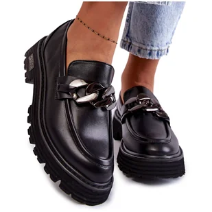 Damskie Półbuty Skórzane Big Star KK274498 Czarne - Półbuty damskie - miniaturka - grafika 1