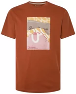 Koszulki męskie - Pepe Jeans Kenelm koszulka męska, Brązowy (rzeźba), M - miniaturka - grafika 1