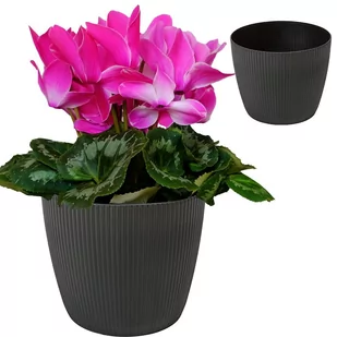 Osłonka doniczki Magnolia 21.5cm czarna Lamela - Donice - miniaturka - grafika 1