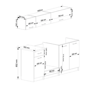 MEBLE KUCHENNE ZESTAW OLIWIA G1 1.8M BIAŁY - Meble kuchenne - miniaturka - grafika 3