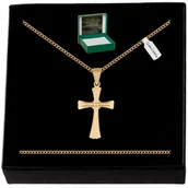 Biżuteria dla dzieci - ZŁOTY ŁAŃCUSZEK Z KRZYŻYKIEM NA KOMUNIĘ pr.925+585 - miniaturka - grafika 1