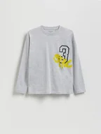 Bluzy dla chłopców - Reserved - Longsleeve z nadrukiem - jasnoszary - miniaturka - grafika 1