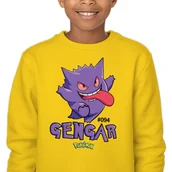 Bluzy dla dziewczynek - Bluza Dziecięca Żółta Bez Kaptura Super Prezent Dla Dziecka Gengar 164 Wz - miniaturka - grafika 1