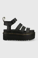 Sandały damskie - Dr. Martens sandały skórzane damskie kolor czarny na platformie - miniaturka - grafika 1