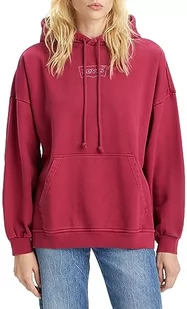 Levi's Damska bluza z kapturem, grafitowa, czerwona, XS, REDS, XS - Bluzy damskie - miniaturka - grafika 1