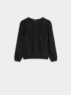 Elegancka czarna bluzka z koronką - Bluzki damskie Elegancka czarna bluzka z koronką - Bluzki damskie - miniaturka - grafika 1