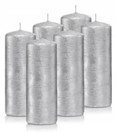 Świece - Świece ozdobne srebrne walec kokon 15/6 zestaw 6 - miniaturka - grafika 1