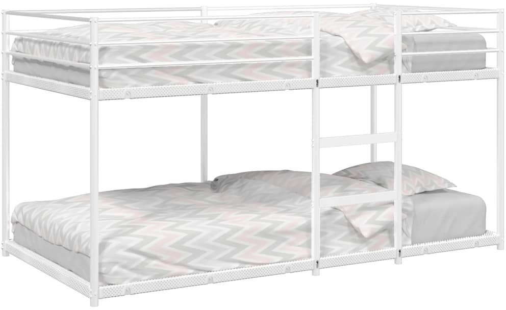 vidaXL Łóżko piętrowe bez materaca, białe, 75x190 cm, stal
