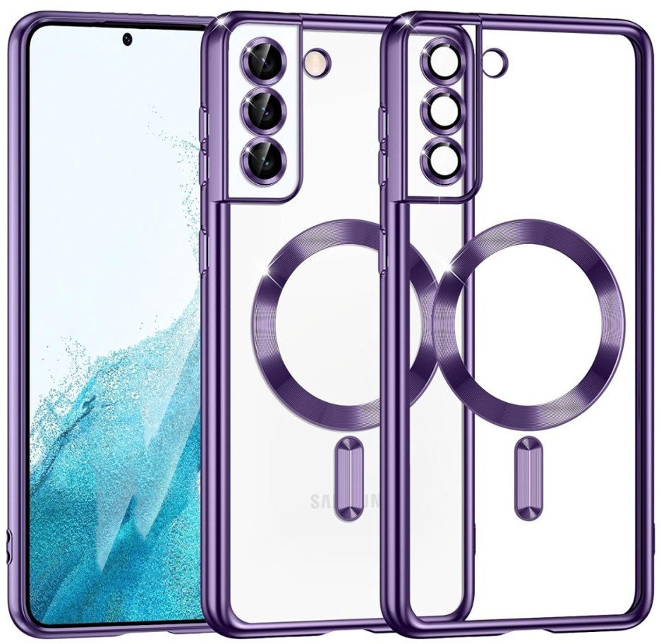 Etui Supero magnetyczne tpuplating do Galaxy S22, przezroczysto-fioletowe