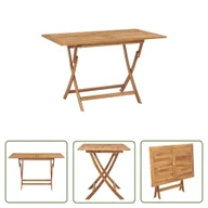 Stoły ogrodowe - The Living Store Składany stół ogrodowy - 120x70x75 cm - lite drewno tekowe - Stół Jadalniany - miniaturka - grafika 1