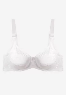 Biały Biustonosz Full Cup z Koronką na Regulowanych Ramiączkach Missalinda - Biustonosze - miniaturka - grafika 1
