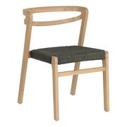 Fotele i krzesła ogrodowe - Krzesło ogrodowe z drewna eukaliptusa z ciemnozieloną plecionką Kave Home Ezilda - miniaturka - grafika 1