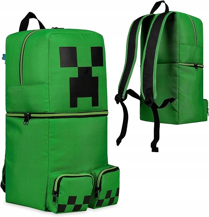 Plecak Minecraft Creeper 3D Dla Chłopca 50x21 – Szkolny, Podróżny, Sportowy
