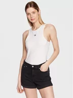 Koszulki i topy damskie - Calvin Klein Jeans Top J20J220765 Biały Regular Fit - miniaturka - grafika 1
