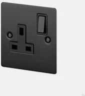 Gniazdka elektryczne - Gniazdo pojedyncze 1G Uk Socket Czarne [El521] - miniaturka - grafika 1