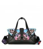 Torebki damskie - Torebka damska kuferek EGO czarna motyl - miniaturka - grafika 1