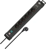 Przedłużacze i rozgałęźniki - Brennenstuhl 1951160608 rozgałęziacz 3 m 6 x gniazdo sieciowe Wewnętrzna Czarny - miniaturka - grafika 1