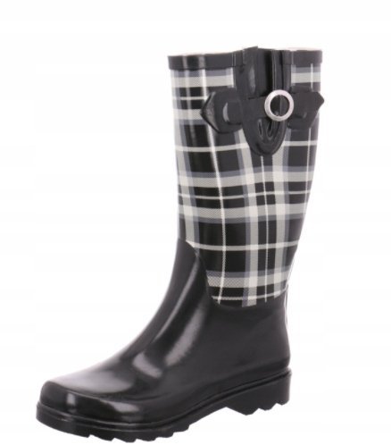 Beck Kalosze Biało-Czarne W Kratkę Damskie 37 J1A