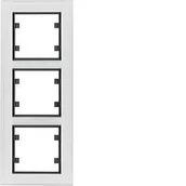 Klawisze i ramki - Hager LUMINA-PASSION-Ramka-3-krotna-pionowa-szkło-białe WL9130 - miniaturka - grafika 1