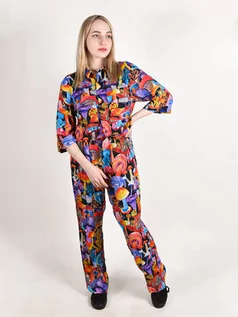 Spodnie damskie - Element SHROOMS JUMPSUIT BIG SHROOMS spodnie lniane kobiety - S - grafika 1