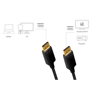 LogiLink Kabel DisplayPort M/M 4K/60Hz, 3m Czarny - Kable komputerowe i do monitorów - miniaturka - grafika 6