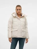 Kurtki damskie - Vero Moda Kurtka zimowa w kolorze kremowym - miniaturka - grafika 1