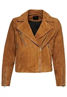 Kurtki damskie - Superdry Studios Suede Biker Jacket Kurtka damska, Tobacco Brown, 40 - miniaturka - grafika 1
