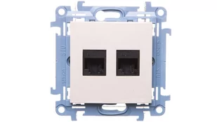 Kontakt Simon Gniazdo komputerowe podwójne RJ45 kategoria 6 (moduł); krem C62.01 - Gniazdka elektryczne - miniaturka - grafika 1