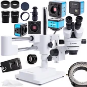 Mikroskopy i lupy - Mikroskop Stereoskopowy Optyczny 10HW Regulowane Oświetlenie 56x LED Obiektyw 0,5 Kamera Techrebal T250 Monitor 10' - miniaturka - grafika 1