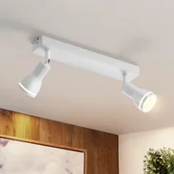Lampy sufitowe - ZMH lampa sufitowa LED biały reflektor sufitowy 2 płomienie lampa sufitowa GU10 obrotowy reflektor ścienny metalowy do przedpokoju salon kuchnia sypialnia bez żarówki - miniaturka - grafika 1