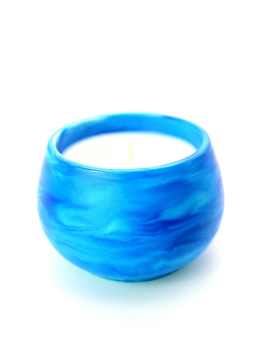 Świeca sojowa naturalna toskańska winnica – zapachowa, niebieskie naczynie z gipsu, prezent, dekoracja
