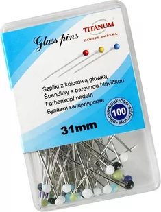 Titanum Szpilki z kolorową główką 31mm 100 sztuk - Przybory szkolne - miniaturka - grafika 2