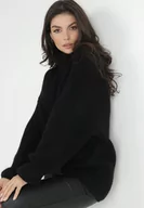 Swetry damskie - Czarny Golf Oversize Out Of This World - miniaturka - grafika 1