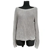 Swetry damskie - Marc O'Polo Sweter Damski Lniany Wygodny Ciepły Szary Rozmiar M - miniaturka - grafika 1