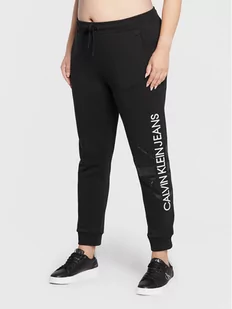 Calvin Klein Jeans Plus Spodnie dresowe J20J218413 Czarny Regular Fit - Spodnie sportowe damskie - miniaturka - grafika 1